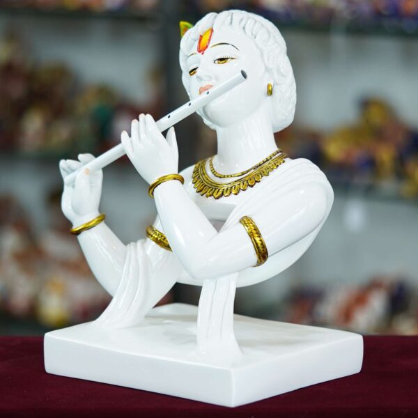Marble Handmade Flute Krishna - Image 3