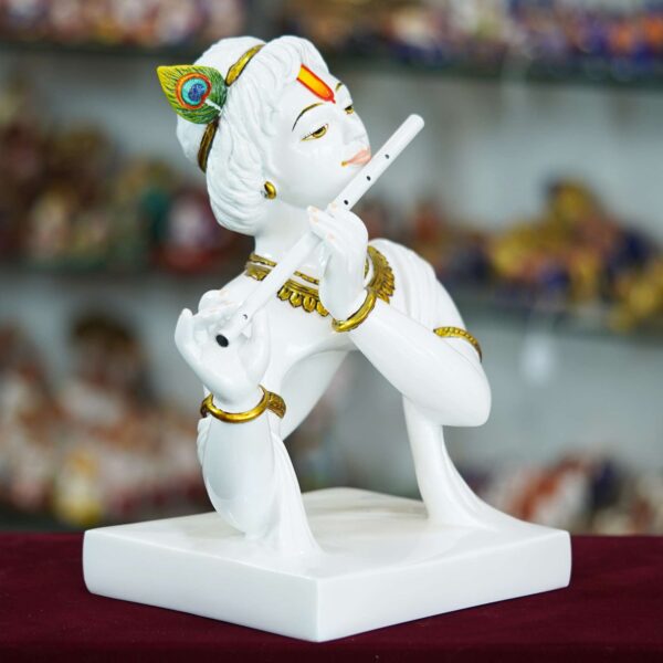 Marble Handmade Flute Krishna - Image 2